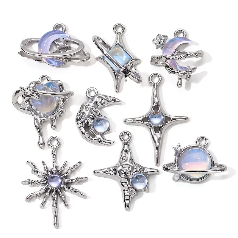 Y2K Tech Accessories - 9pcs 새로운 스타 문 에나멜 매력