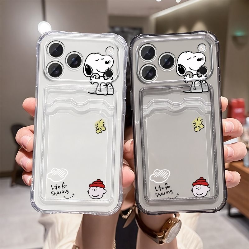 Mobile Tech Accessories - 애니메이션 스누피 소프트 카드 슬롯 포켓
