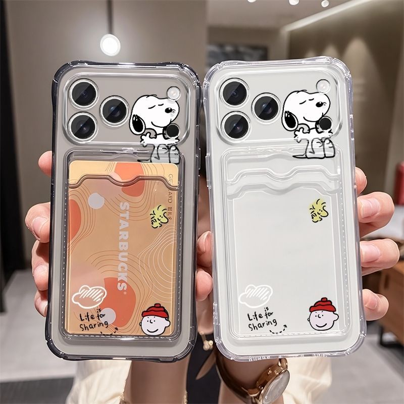 애니메이션 스누피 소프트 카드 슬롯 포켓 폰 케이스 아 - Mobile Tech Accessories 리뷰 및 가격