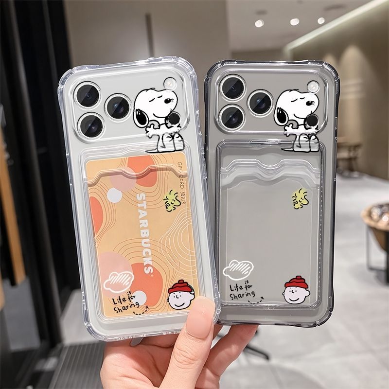 애니메이션 스누피 소프트 카드 슬롯 포켓 폰 케이스 아 - Mobile Tech Accessories 리뷰 및 가격