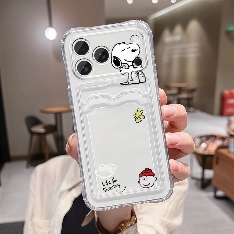 애니메이션 스누피 소프트 카드 슬롯 포켓 폰 케이스 아 - Mobile Tech Accessories 리뷰 및 가격