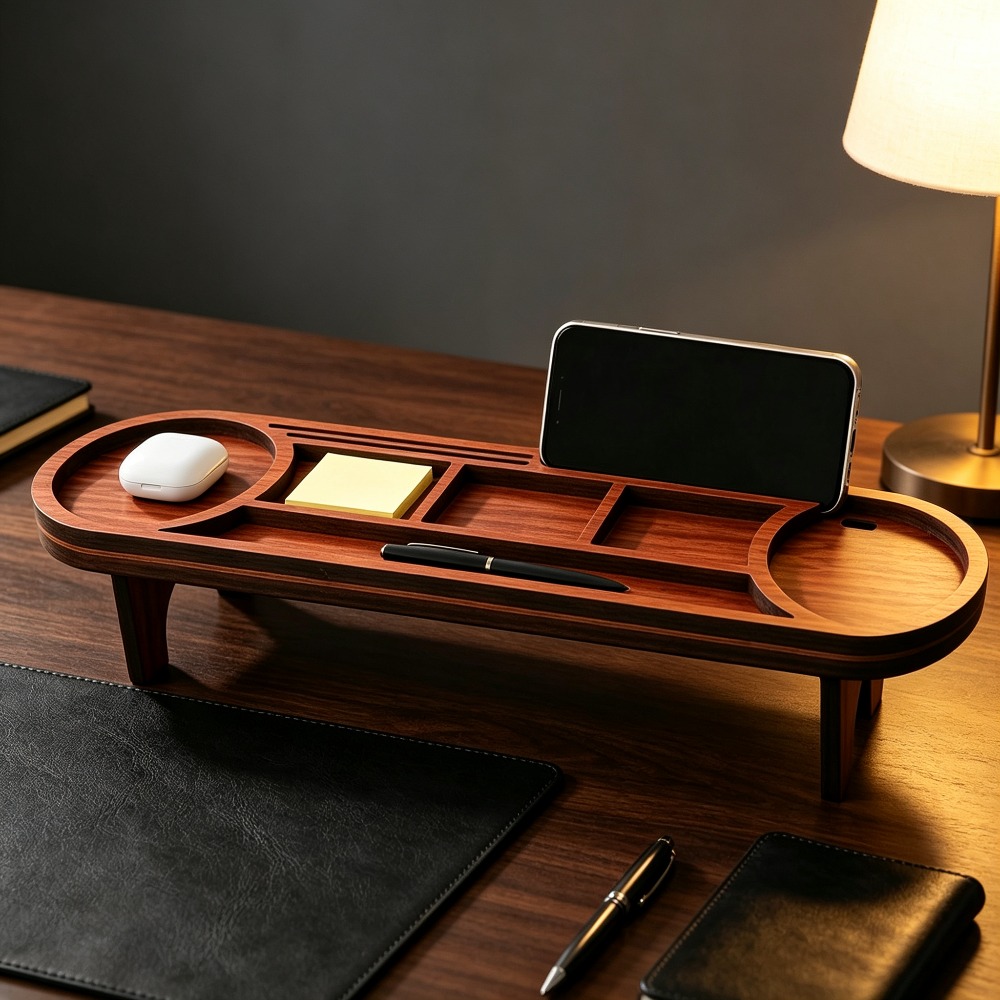 나무 책상 정리함 (휴대폰 거치대 포함) 다기능 데스크 - Tech Desktop Accessories 리뷰 및 가격