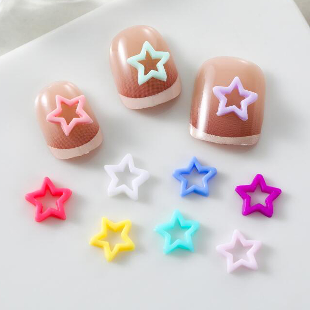 50/100Pcs 캔디 컬러 8mm 할로우 스타 네일  - Y2K Tech Accessories 리뷰 및 가격